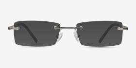 Evasive Argenté Métal Montures de lunettes de vue d'EyeBuyDirect, with Tinted Lenses