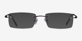 Percy Gunmetal Métal Montures de lunettes de vue d'EyeBuyDirect, with Tinted Lenses