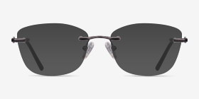 Vince Gunmetal Métal Montures de lunettes de vue d'EyeBuyDirect, with Tinted Lenses