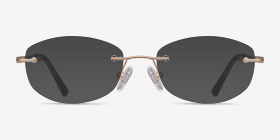 Athena Doré Métal Montures de lunettes de vue d'EyeBuyDirect, with Tinted Lenses