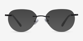 Feel Noir Métal Montures de lunettes de vue d'EyeBuyDirect, with Tinted Lenses