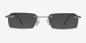 Floe Argenté Titanium Montures de lunettes de vue d'EyeBuyDirect, with Tinted Lenses