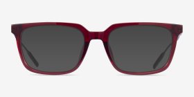 Woods Rouge Métal Montures de lunettes de vue d'EyeBuyDirect, with Tinted Lenses
