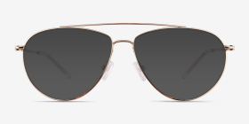 Kenji Shiny Gold Titanium Montures de lunettes de vue d'EyeBuyDirect, with Tinted Lenses