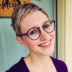 Kathryn H. - Red/Floral - round - plastic